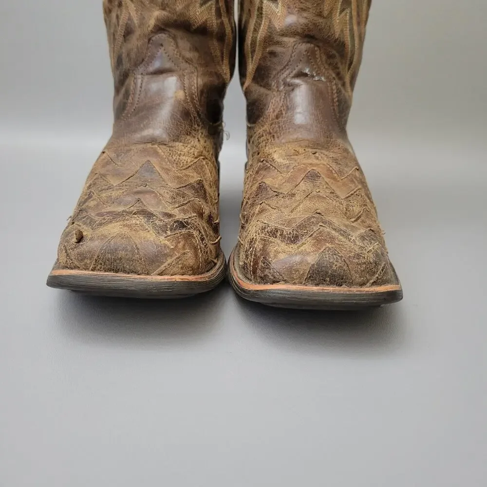 Ariat On Point Womens US 8.5 B Western Boots Brown Leather Mid-Calf